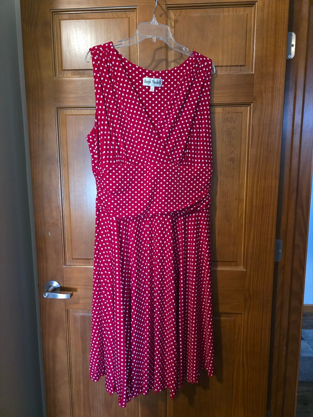 Red Polka Dot Fit-and-Flare Dress